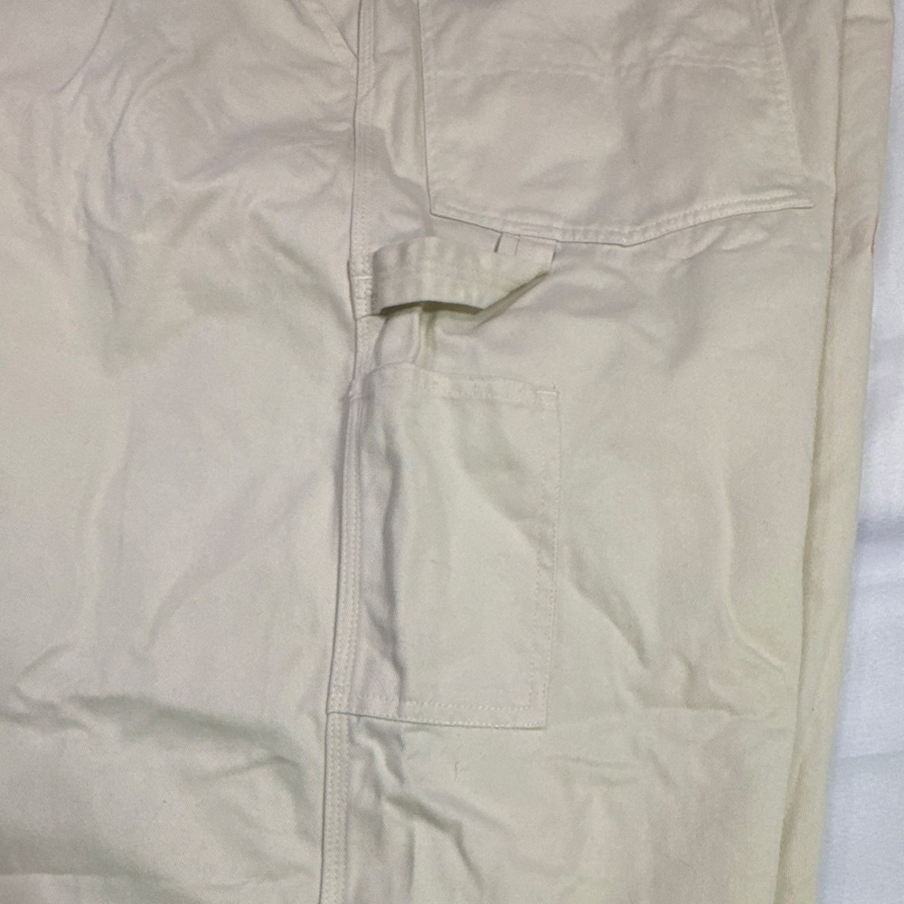 Rugged Blue Men's Carpenter Work Pants Khaki 48x30 100% Cotton Utility Relaxed - Picture 6 of 7